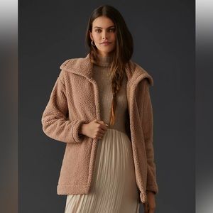 Stateside Double Face Sherpa Oversized Jacket, Bronze Size S NWT